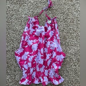 Paper Crane High Neck Floral Peplum